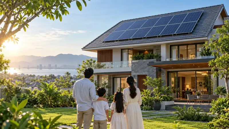 Hệ mái biệt thự sinh thái ven sông